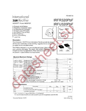 IRFR320PBF datasheet  